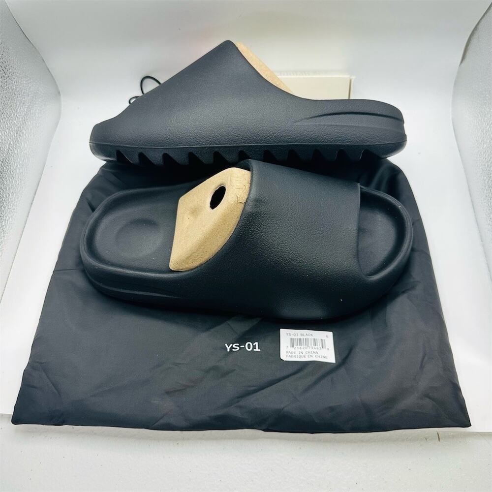 YZY YS-01 Black Slide Sandals Unisex Size 6 Cushioned w/ Dust Bag